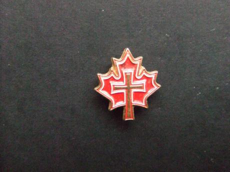 Canada Maple Leaf ( Esdoornbladvlag) religie,kruisje